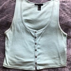 Forever 21 Turquoise Crop Tank Top